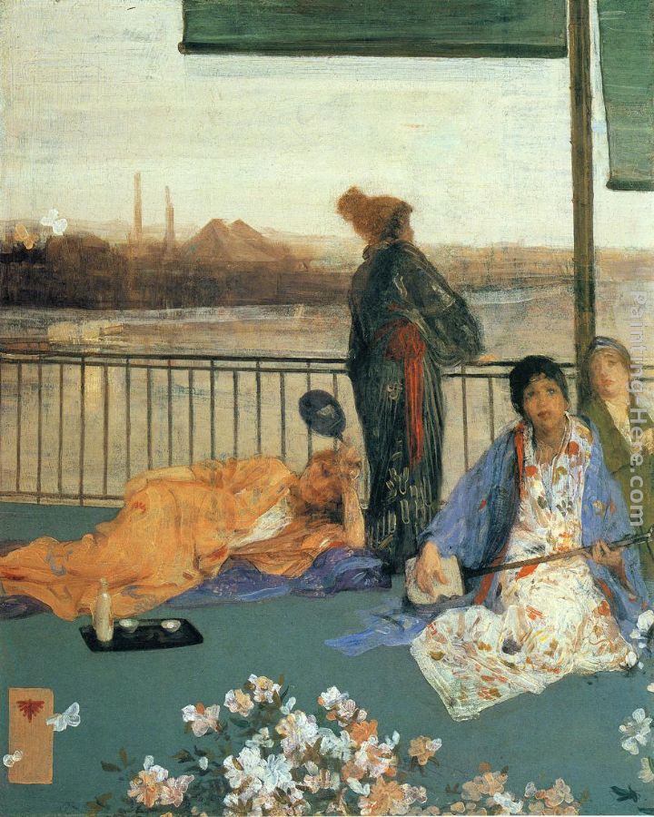 Variations in Flesh Colour and Green The Balcony painting - James Abbott McNeill Whistler Variations in Flesh Colour and Green The Balcony art painting